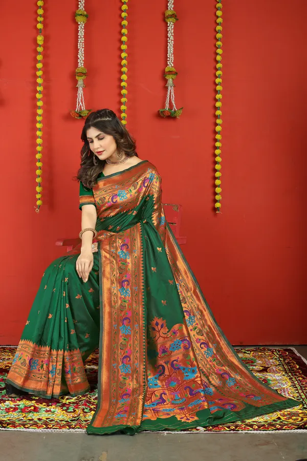 GREEN_PURE_SILK_PATHANI_SAREE